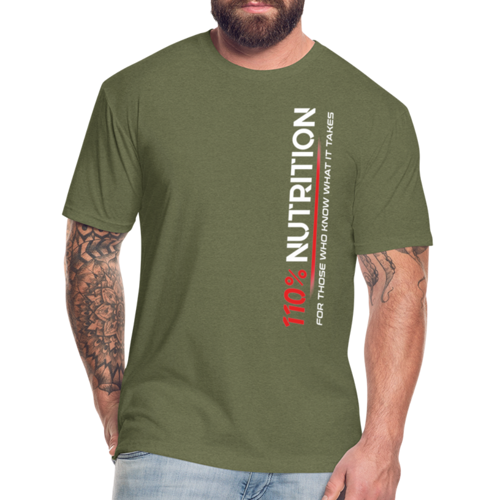 Signature T-Shirt - White Logo - heather military green