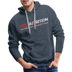 Hoodie - White Logo - heather denim