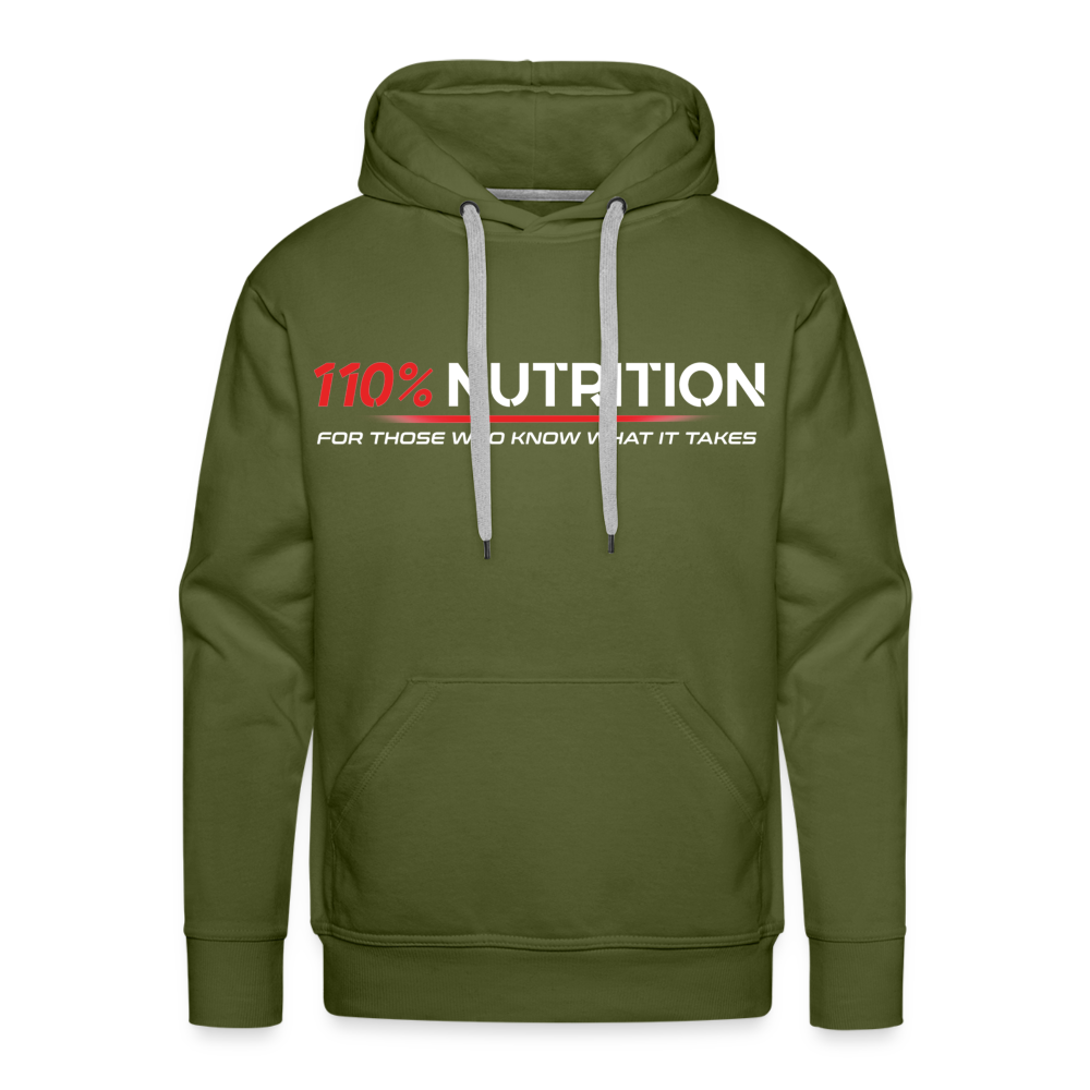 Hoodie - White Logo - olive green