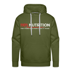 Hoodie - White Logo - olive green