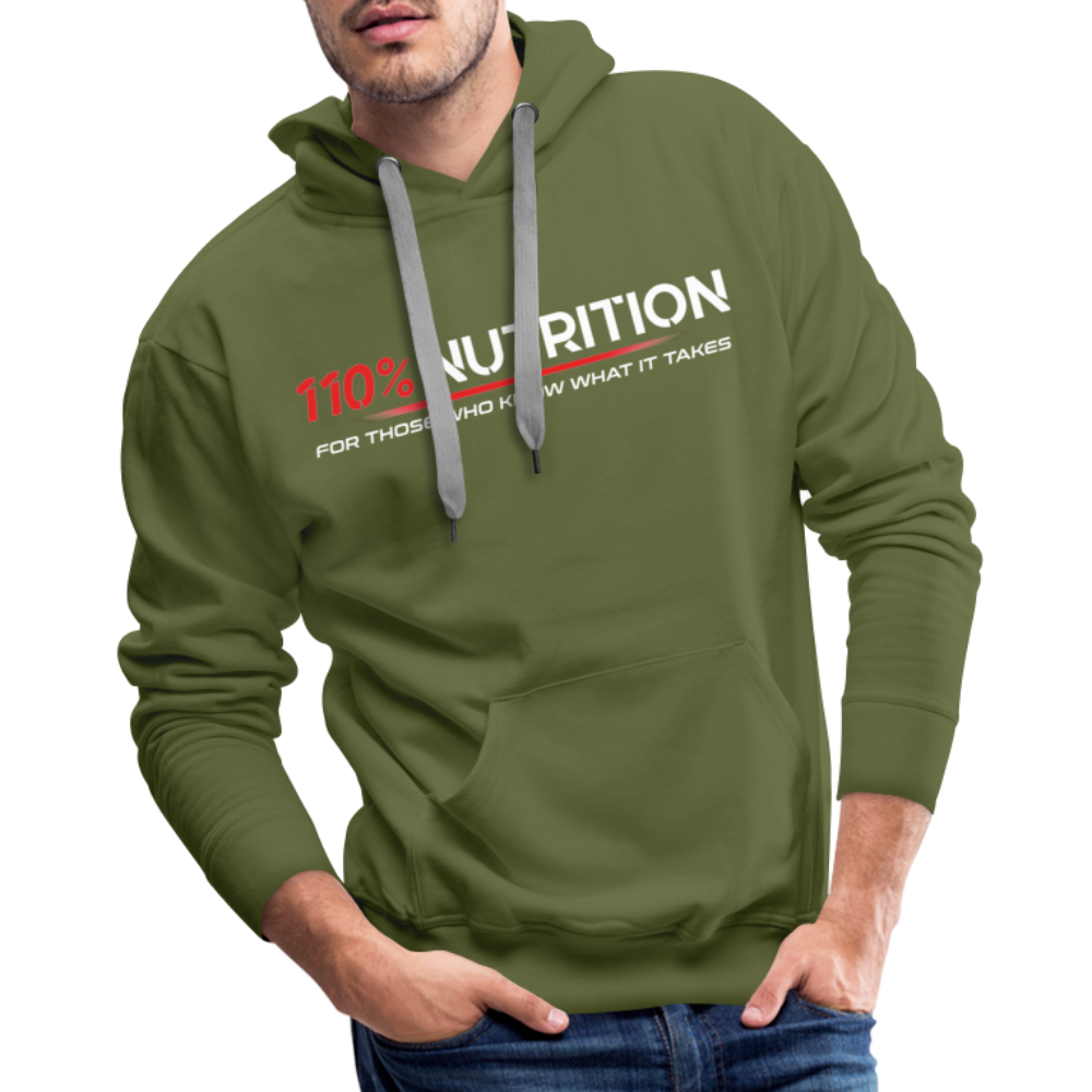 Hoodie - White Logo - olive green