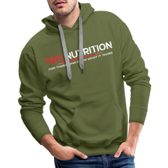 Hoodie - White Logo - olive green